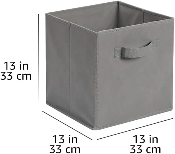 Foldable Storage Cubes, 6-Pack, Grey, 33cm - Image 3
