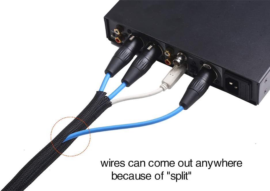 10ft 1/2 Inch Cord Protector Wire Loom Tubing Cable Sleeve Split Sleeving - Image 3