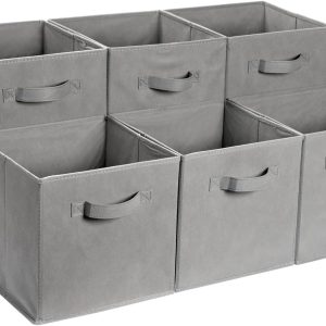 Foldable Storage Cubes, 6-Pack, Grey, 33cm