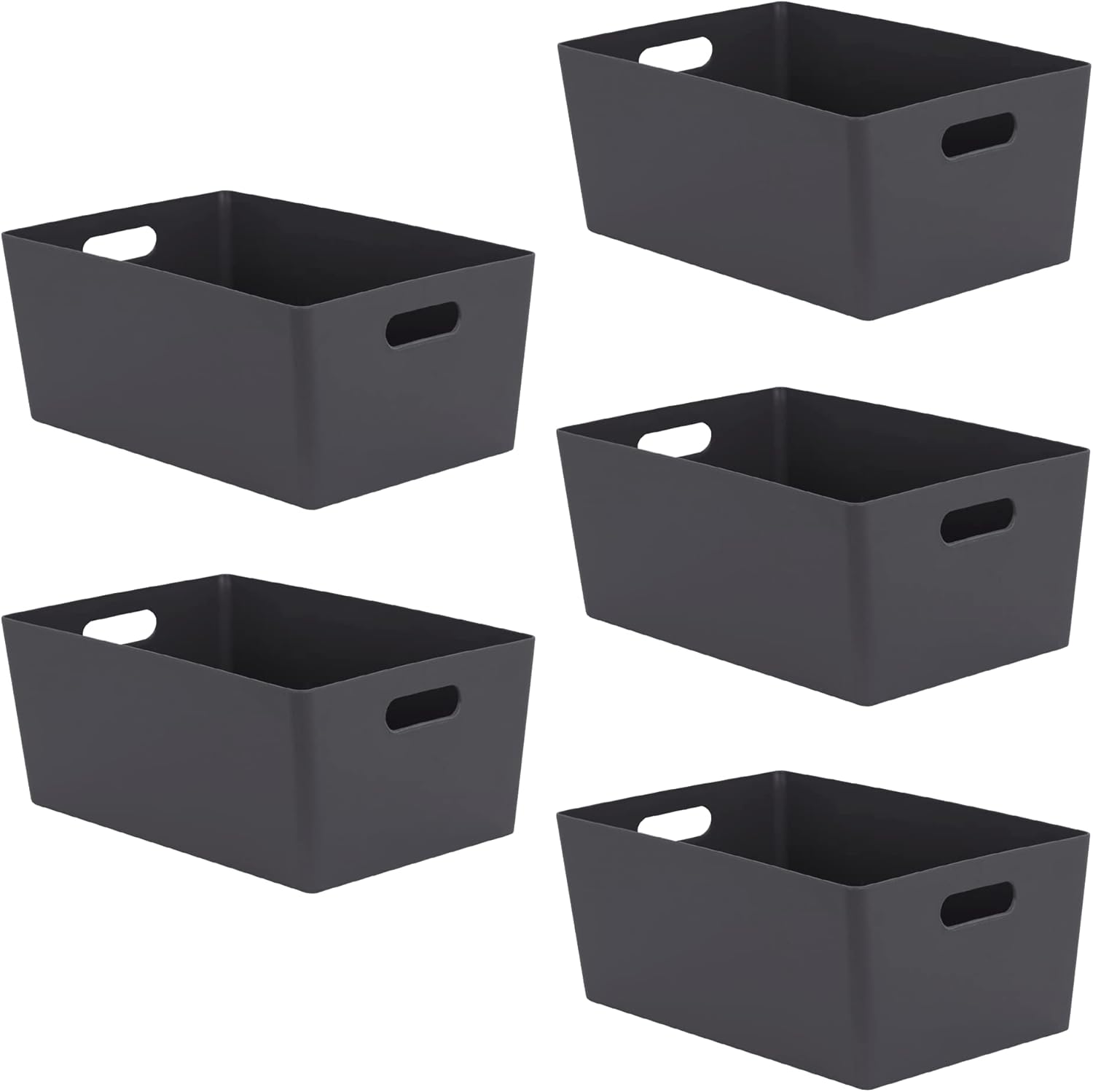 5-Pack Plastic Storage Baskets with Sturdy Handles – Lightweight & Durable, 3.9L (17 x 25 x 11cm), Perfect for Kitchen, Bathroom & Cleaning Organisation