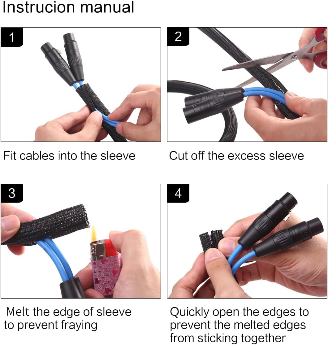 10ft 1/2 Inch Cord Protector Wire Loom Tubing Cable Sleeve Split Sleeving - Image 5