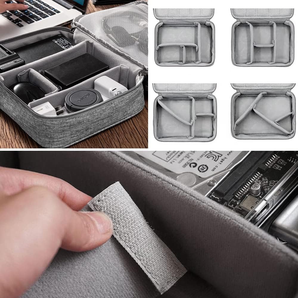 Travel Cable Organiser Bag, Electronics Accessories Organizer Extra Large 3-Layers Universal Carry Gadget Bag for Power Bank, Memory Card, Data Cable, Charger Hard Disk - Image 3