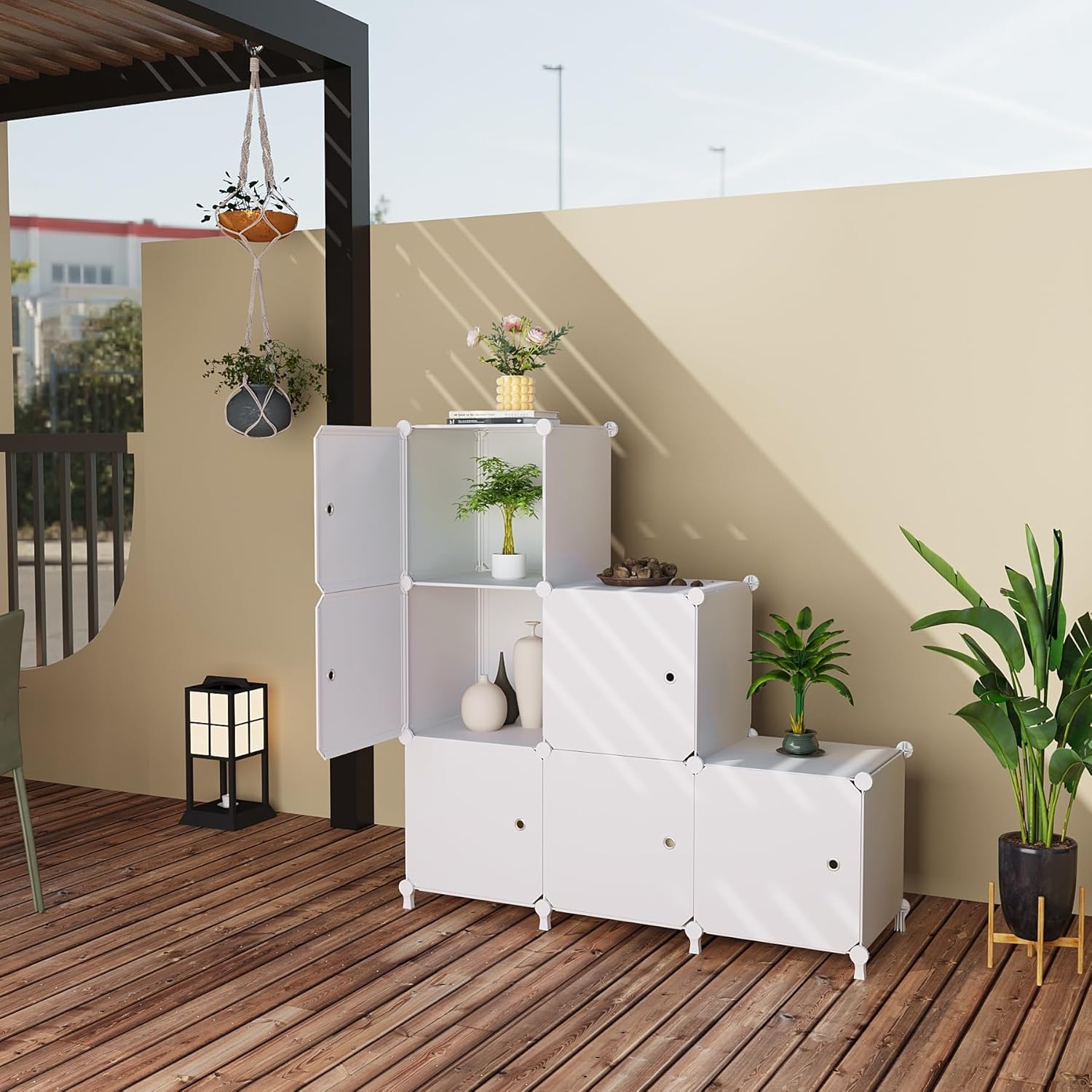 6-Cube Storage Unit with Doors, 30x30x30cm Compartments - Image 2