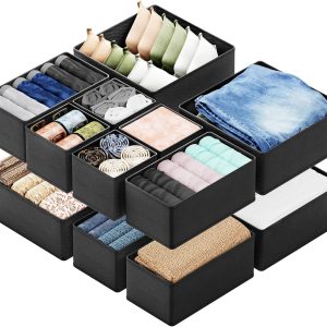 12-Pack Drawer Organizer Dividers for Clothing Storage